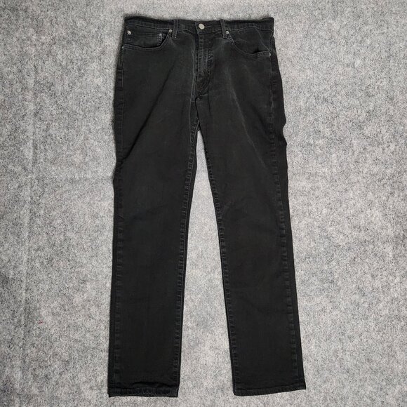 Levis Premium 511 Premium Slim Fit Jeans Men 34x32 Black Denim Faded Mid Rise - Picture 1 of 9